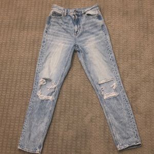 distressed mom jeans